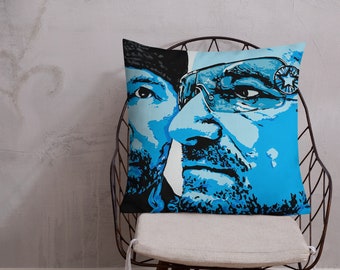 Bono Edge, Bono pillow, U2 pillow, Rock star pillow, Art pillow, Makes a great gift, Bedroom Decor, Living Room, Pillow