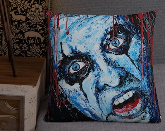 Alice Cooper pillow, welcome to my nightmare pillow, Rock star pillow, Art pillow, Makes a great gift, Bedroom Decor, Living Room, Pillow