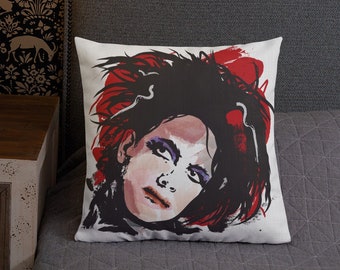 The Cure pillow, Robert Smith pillow, Rock star pillow, Art pillow, Makes a great gift, Bedroom Decor, Living Room, Pillow