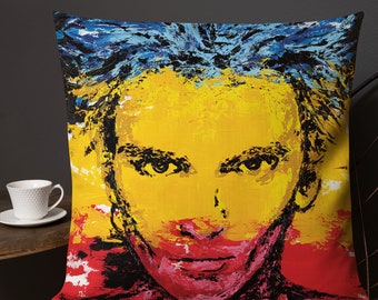 Sting pillow, The Police, Syncronicity pillow, Rock star pillow, Art pillow, Makes a great gift, Bedroom Decor, Living Room, Pillow