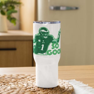 Hurts so good, philly philly, fly eagles fly Travel mug with a handle
