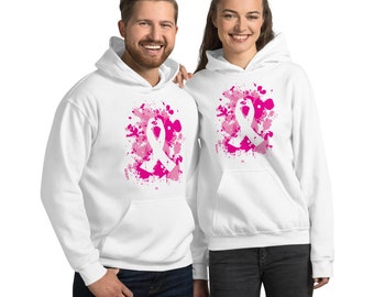 Breast Cancer Awareness Pink Ribbon Hope Splat – Unisex Hoodie