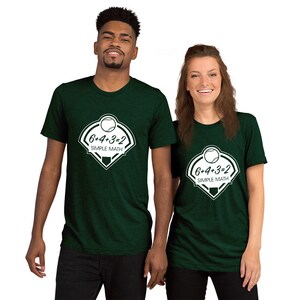 Double play, Turn two, turn 2, baseball shirt, Shortstop, second base, 6+4+3=2 baseball style shirt – Short sleeve t-shirt