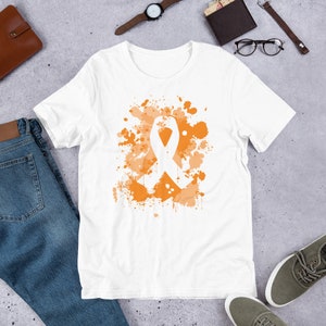 Leukemia Ribbon Splat – Short-Sleeve Unisex T-Shirt