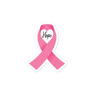 Cancer awareness hope heart pink ribbon – Bubble-free stickers