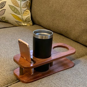 Sofa cup and phone caddy