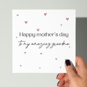 Carte de fête des mères à ma formidable grand-mère, carte pour grand-mère, grand-mère, grand-mère, carte coeur pour grand-mère pour la fête des mères.