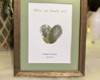 Arte personalizado con huella dactilar en lámina dorada, recuerdo para pareja