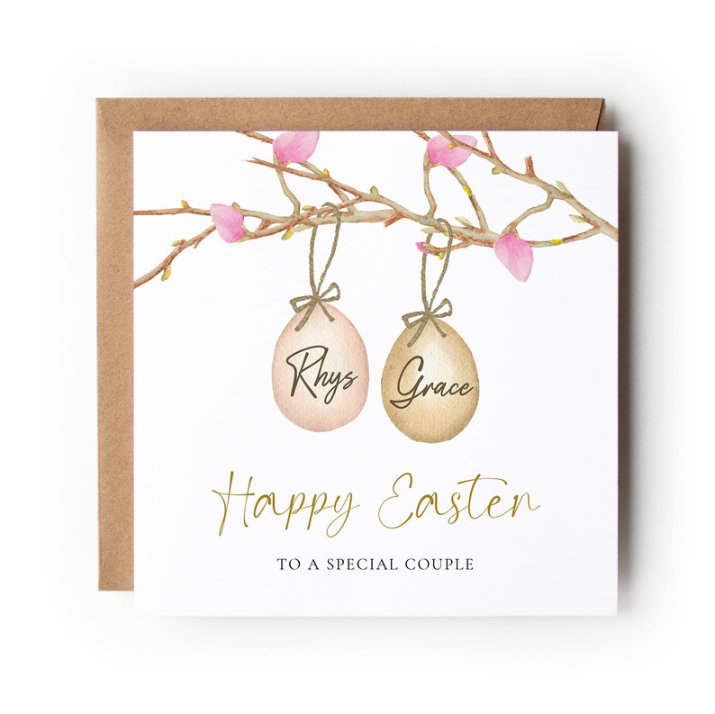 Personalised Easter Family Card, Special Family Card, Card with Names, Easter Egg Card, Personalised Easter, Card for Family at Easter. image 6