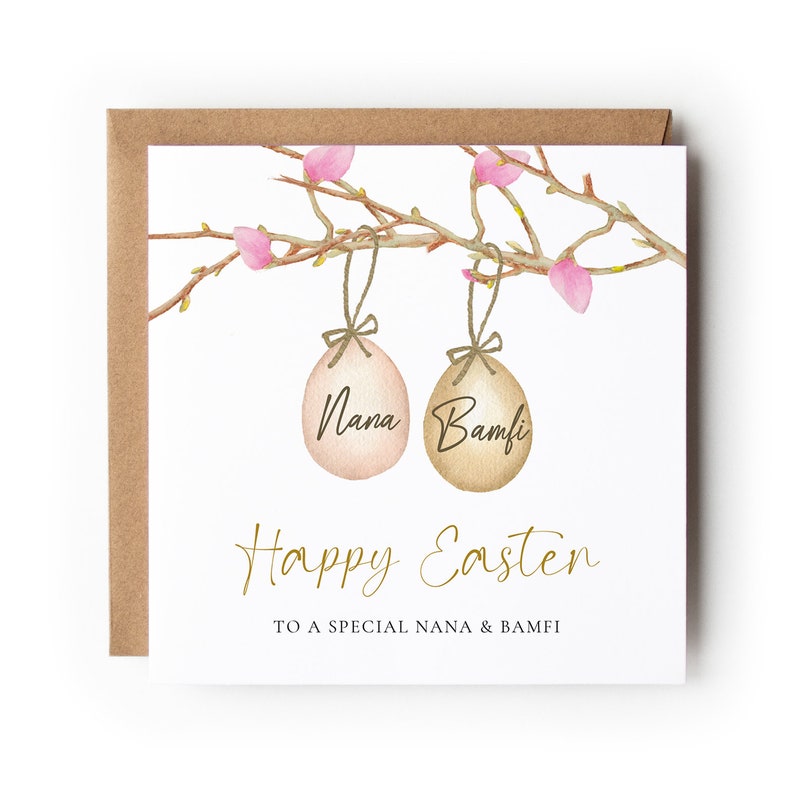 Personalised Easter Family Card, Special Family Card, Card with Names, Easter Egg Card, Personalised Easter, Card for Family at Easter. image 4