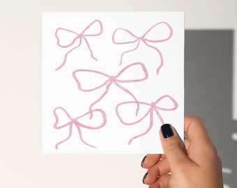 Pink Ribbon Christmas Card: Elegant Holiday Greeting Card