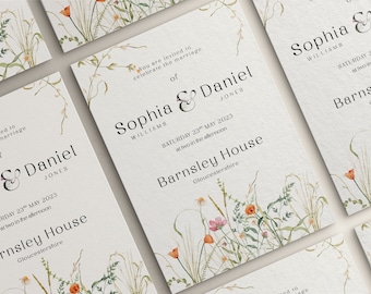 Floral Wedding Invitation: Bloom Design, Double Sided