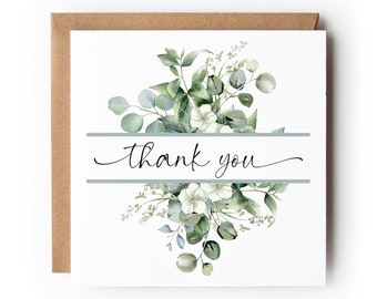 Eucalyptus Thank You Card, Thanks Card