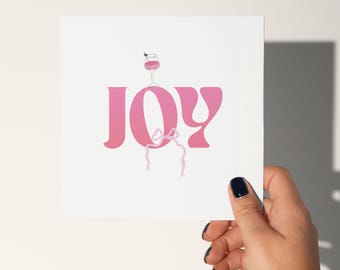 Pink Joy Christmas Card: Elegant Xmas Greeting Card