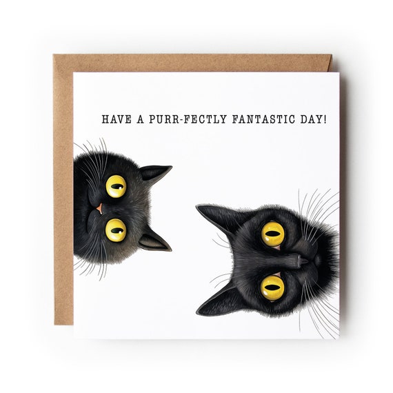 Funny Black Cat Birthday Card: Purr-fect Greeting Card