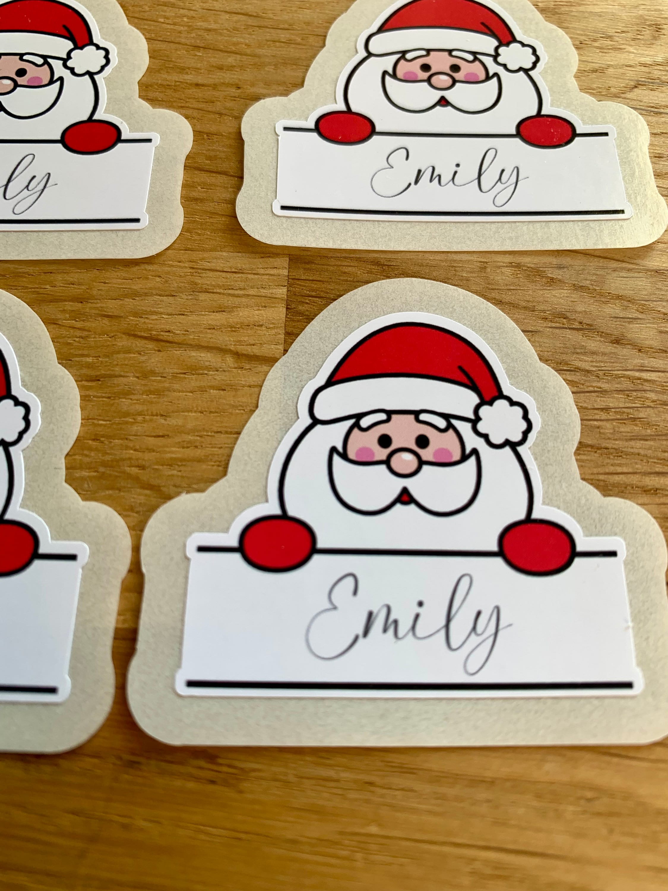 Personalised Santa Christmas Stickers with Any Name, Christmas Gift Wrapping, Stickers, Adhesive Gift Tags, Set Includes A Santa Claus And A Letter