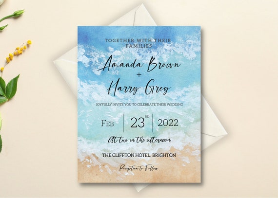 Sea Style Wedding Invitation -  Denmark