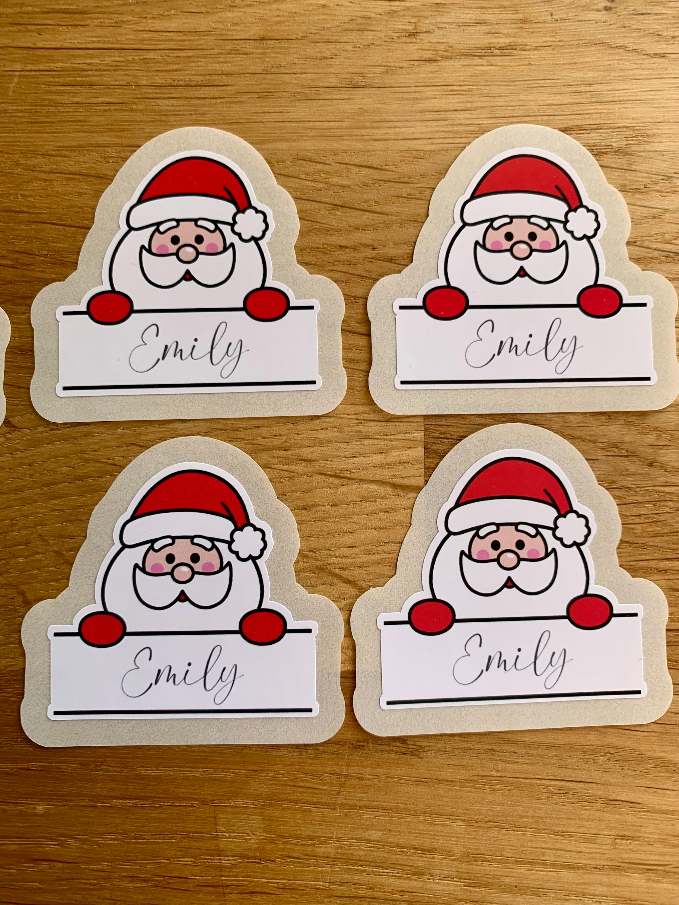 Personalised Santa Christmas Stickers with Any Name, Christmas Gift Wrapping, Stickers, Adhesive Gift Tags, Set Includes A Santa Claus And A Letter