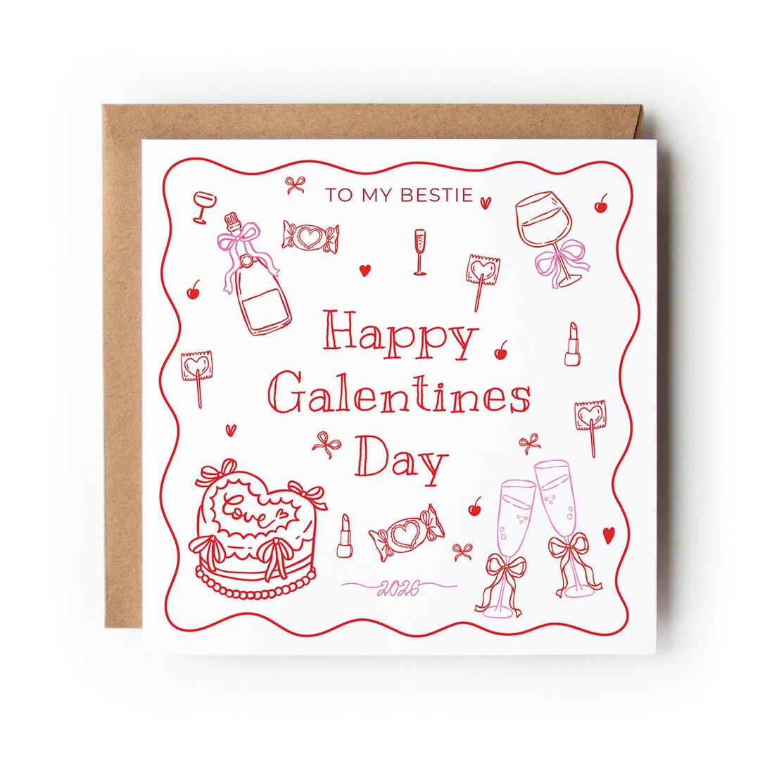Galentines Card Best Friend Happy Galentines Day - Etsy