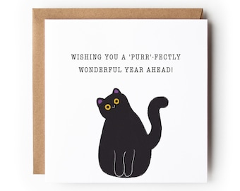 Cat Birthday Card, Black Cat, Funny Cat Card, Greeting Card, Birthday Card, Card for Cat Lover, Card For Her, Card For Him, Cat.