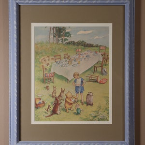 Vintage Winnie-the-Pooh framed art