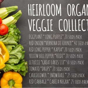Organic Heirloom Veggie Collection | Vegetable Growing Kit Seeds| Vegetable Growing Collection | Veggie seeds | Vegetables for beginners