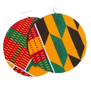 Orecchini pendenti geometrici africani / Orecchini africani / Orecchini pendenti / Orecchini geometrici / Orecchini in tessuto