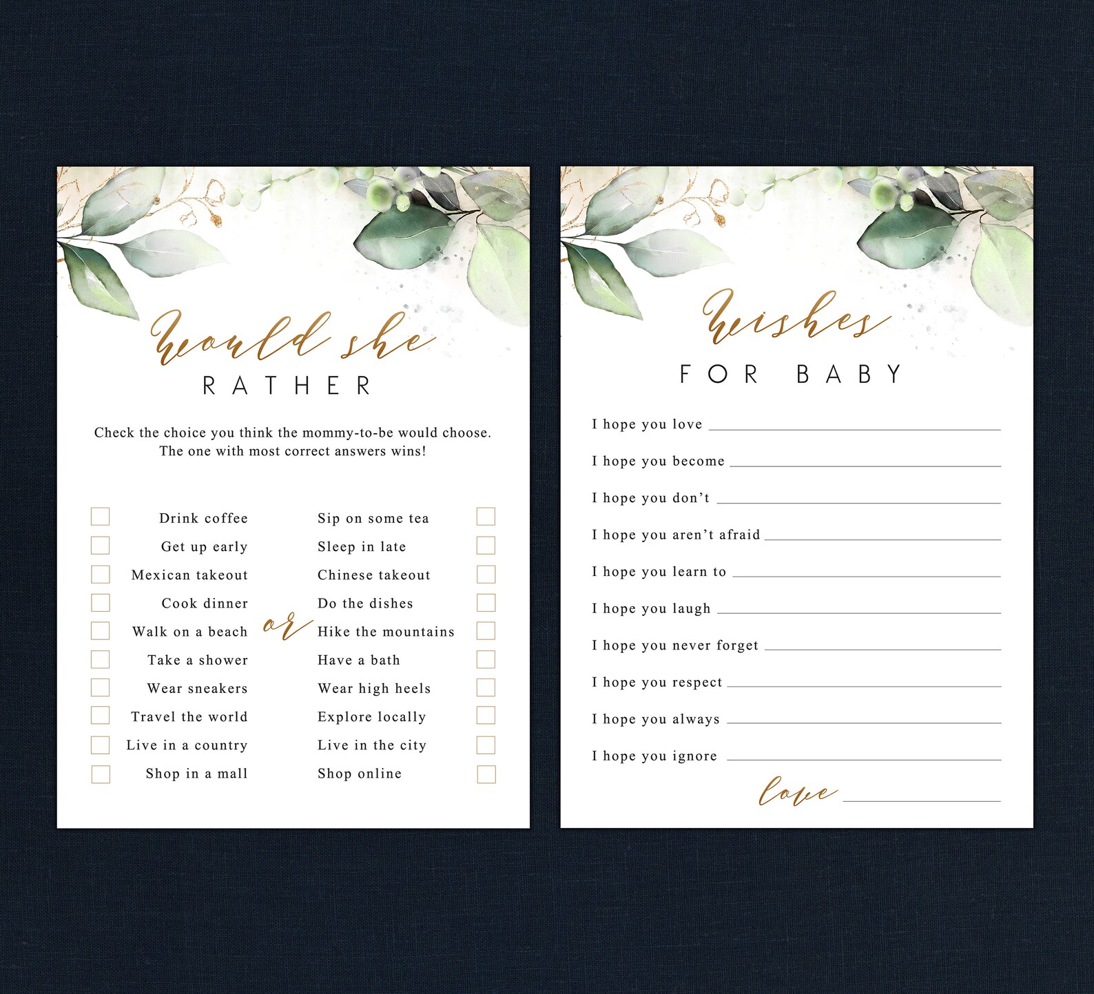 Baby shower games virtual baby shower games for zoom digital Etsy