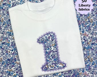 Children's Liberty LACE edge Birthday T-Shirt