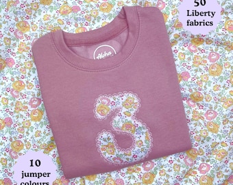 Children's Liberty LACE Number Jumper