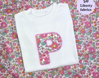 Children's Liberty LACE edge Initial T-Shirt