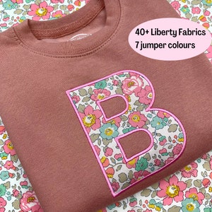 Children's Liberty of London Initial or Number Sweatshirt Personalised Birthday Jumper image 1