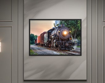 Steam Locomotive Train Print, Perfect Train Giftful, Texas State Railroad Southern Pine Lumber Company #28, Train Photo on Framed poster