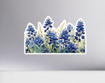Pegatina de lupino azul de Texas prensado / Pegatina de flor silvestre de Texas / Arte botánico / Disponible en 3 tamaños / ¡Pida más y ahorre en el envío!