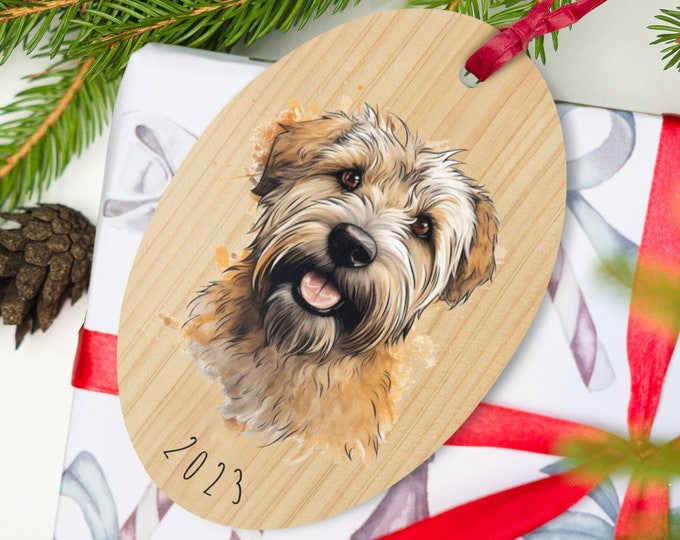 Wheaten terrier christmas ornament