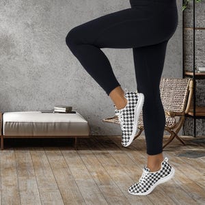 Houndstooth Tennis Shoe Fashion Statement Gym Footwear Classic Design Athletic Sneaker Casual Style Versatile Option Women Choice