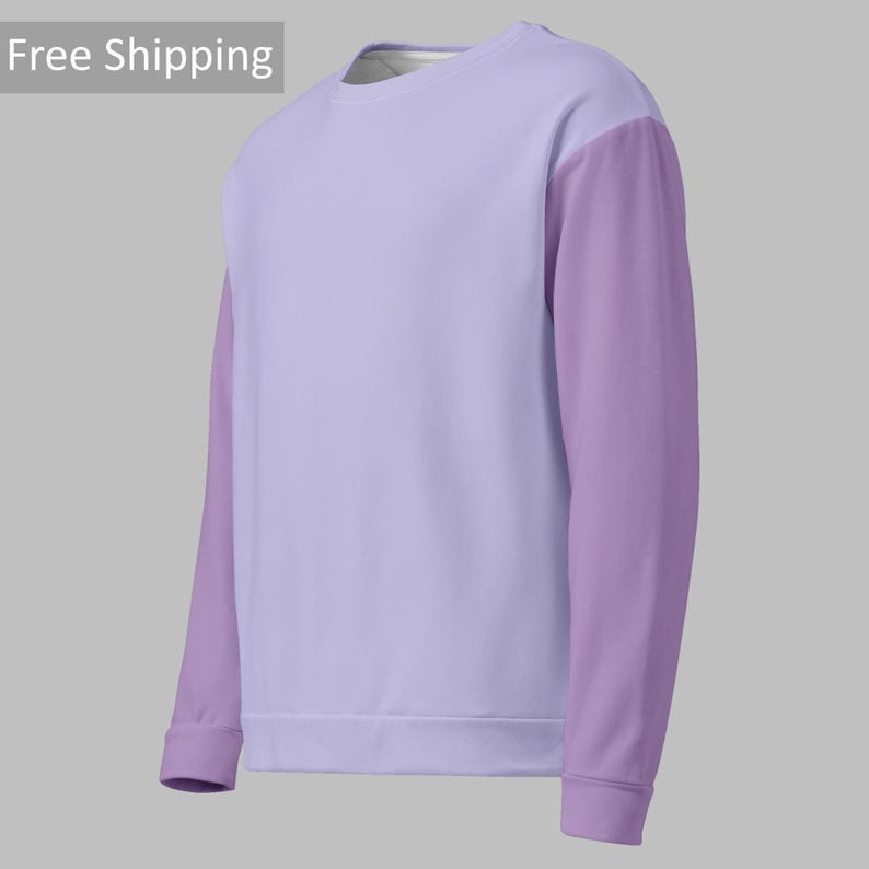 Unisex Printed Sweatshirt Eco Friendly Sustainable Fashion Comfortable Clothing Recycled Fabric Brushed Fleece Interior Garment Hand Sewn image 6