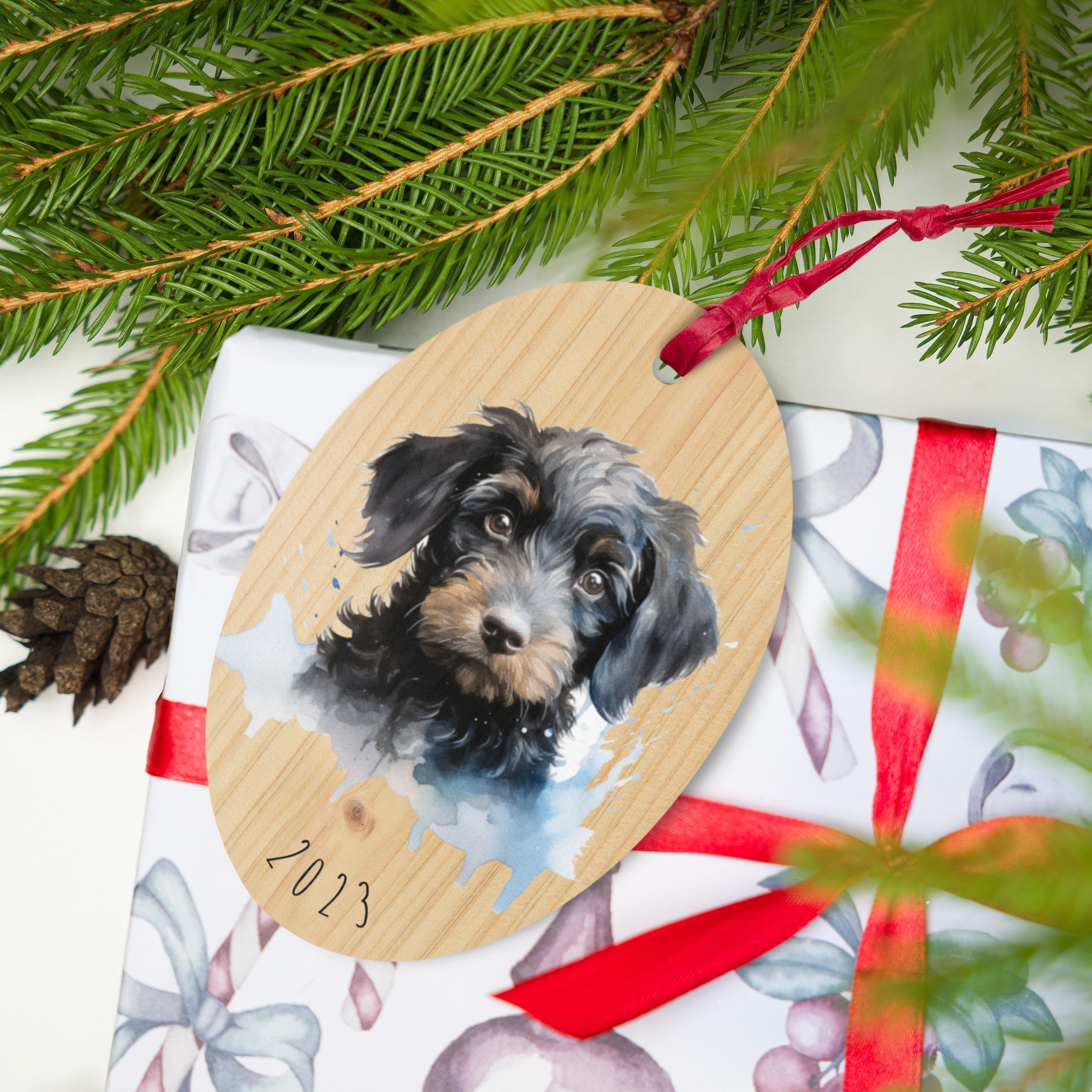 Whoodle christmas ornament Clearance