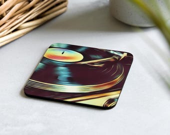 Sottobicchiere in vinile, accessorio decorativo per sala musica, decorazione per studio, giradischi retrò, idea regalo per appassionati di musica, audiofilo