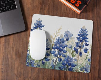 Alfombrilla de ratón con diseño floral de Texas, ideal como alfombrilla de escritorio, para decoración de oficina, diseño artístico inspirado en la naturaleza, para mejorar el espacio de trabajo, regalo botánico.