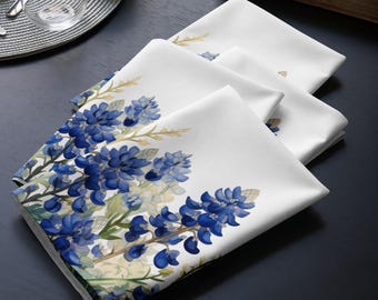 Bluebonnet Stoffserviette Esszimmertisch Leinen Set Elegant Dinner Accessoire Textil Küche Dekor Texas Wildblume Blaue Blume Geschirr