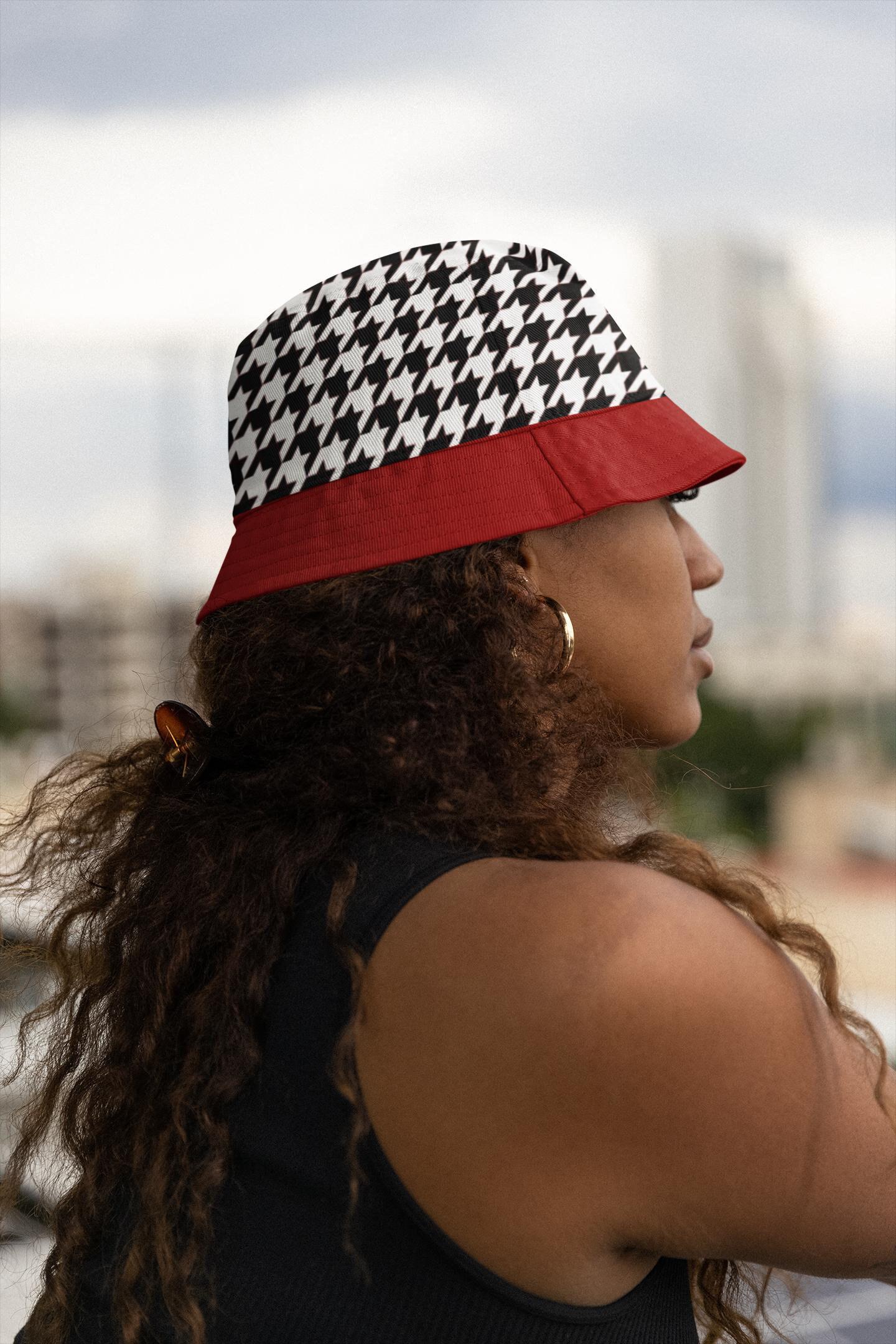 Houndstooth Bucket Hat Preppy Fashion Night Out Accessory  display picture 2