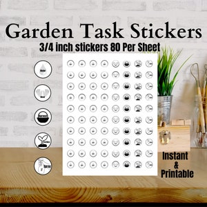 Download and print unlimited pages of this garden planner bundle Daily Garden Checklist and Sticker Bundle Set for tracking Garden Tasks