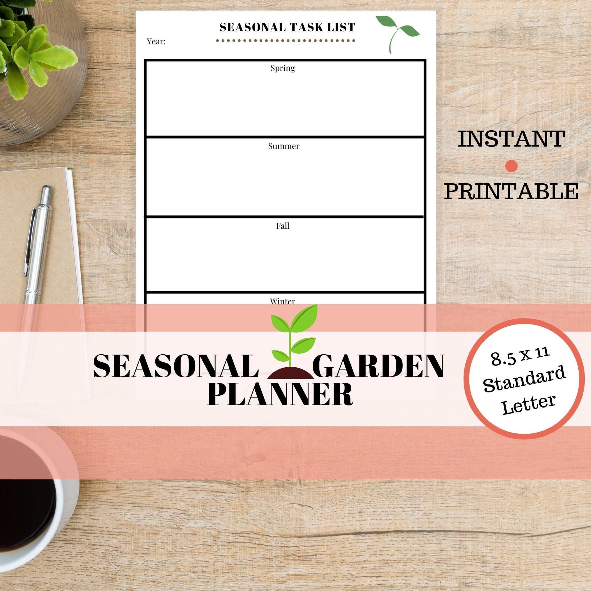 Paper & Party Supplies Calendars & Planners Download This Printable Garden Planning Template Now