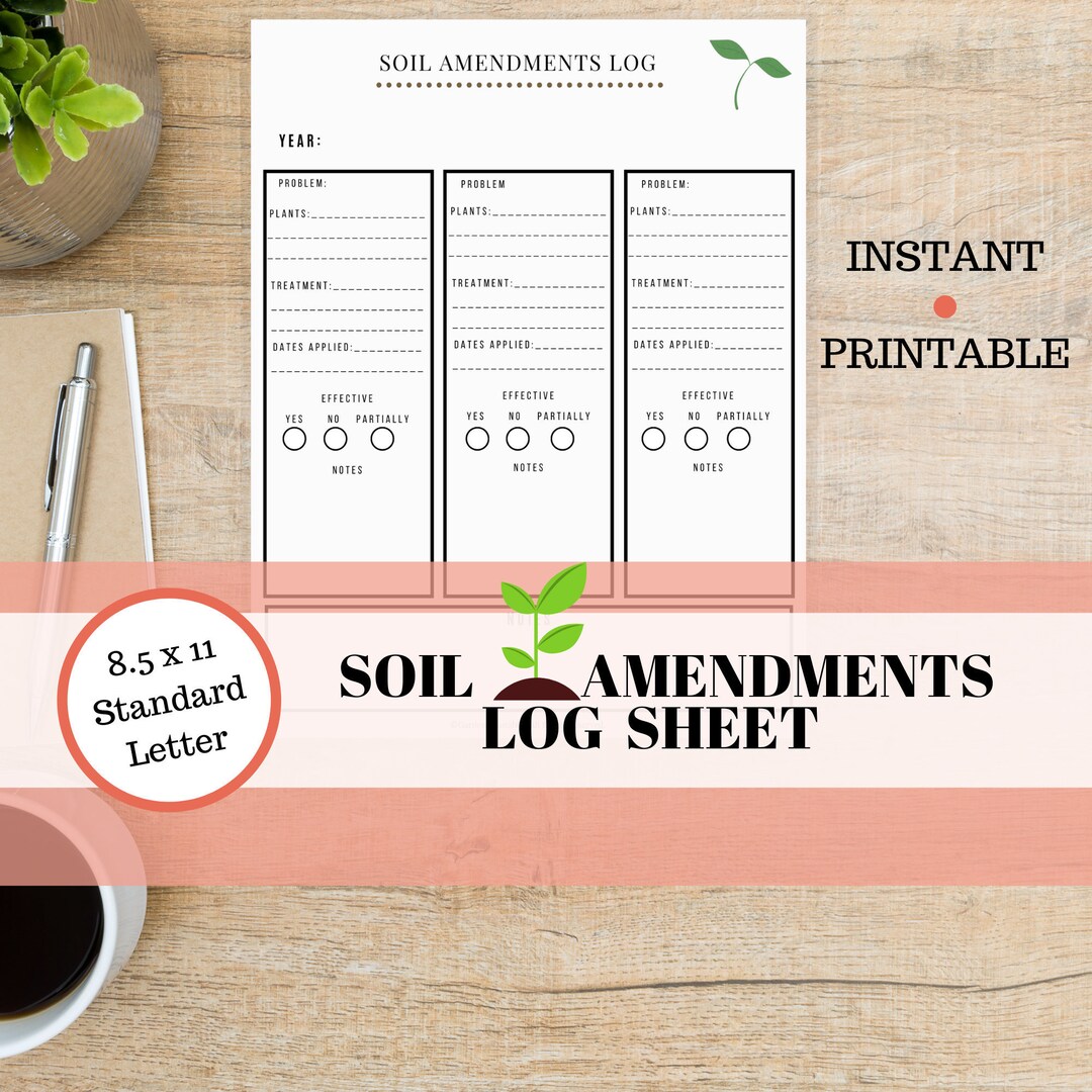 Garden Planner Soil Amendments Worksheet is a Garden Organizer Etsy