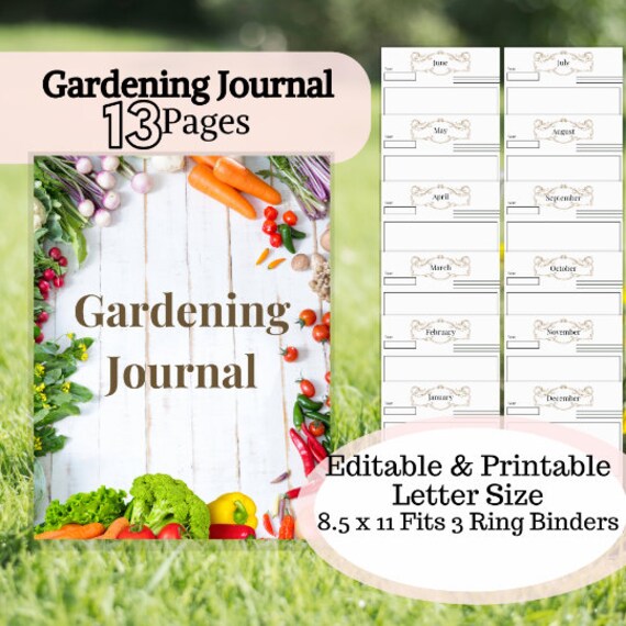 Editable Garden Journal Printable Pages for Gardening and | Etsy
