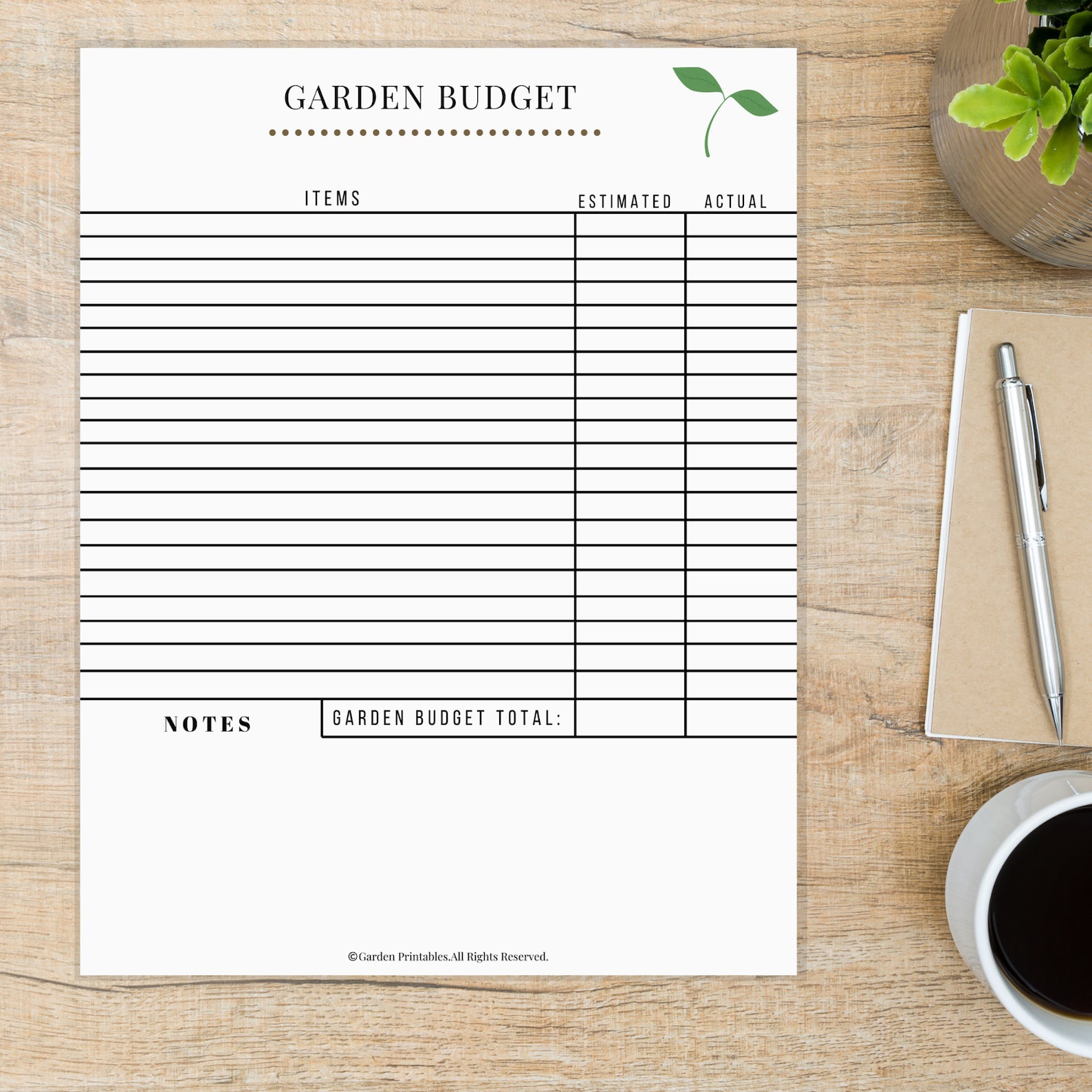 Garden Planner Budget Worksheet Printable is a Garden Etsy