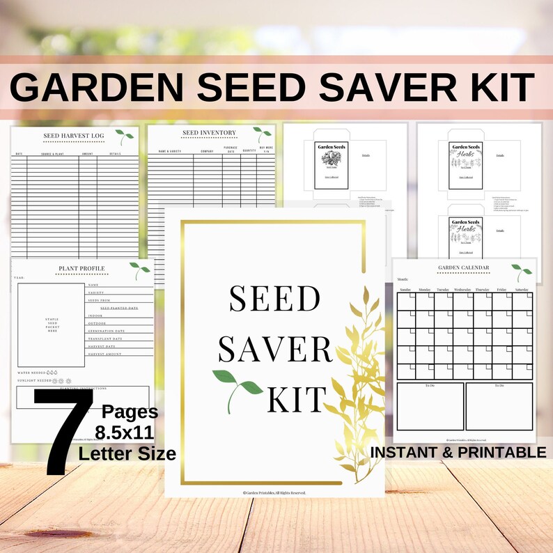Garden Seed Saving Kit is a Gardening Planner bundle for Etsy España