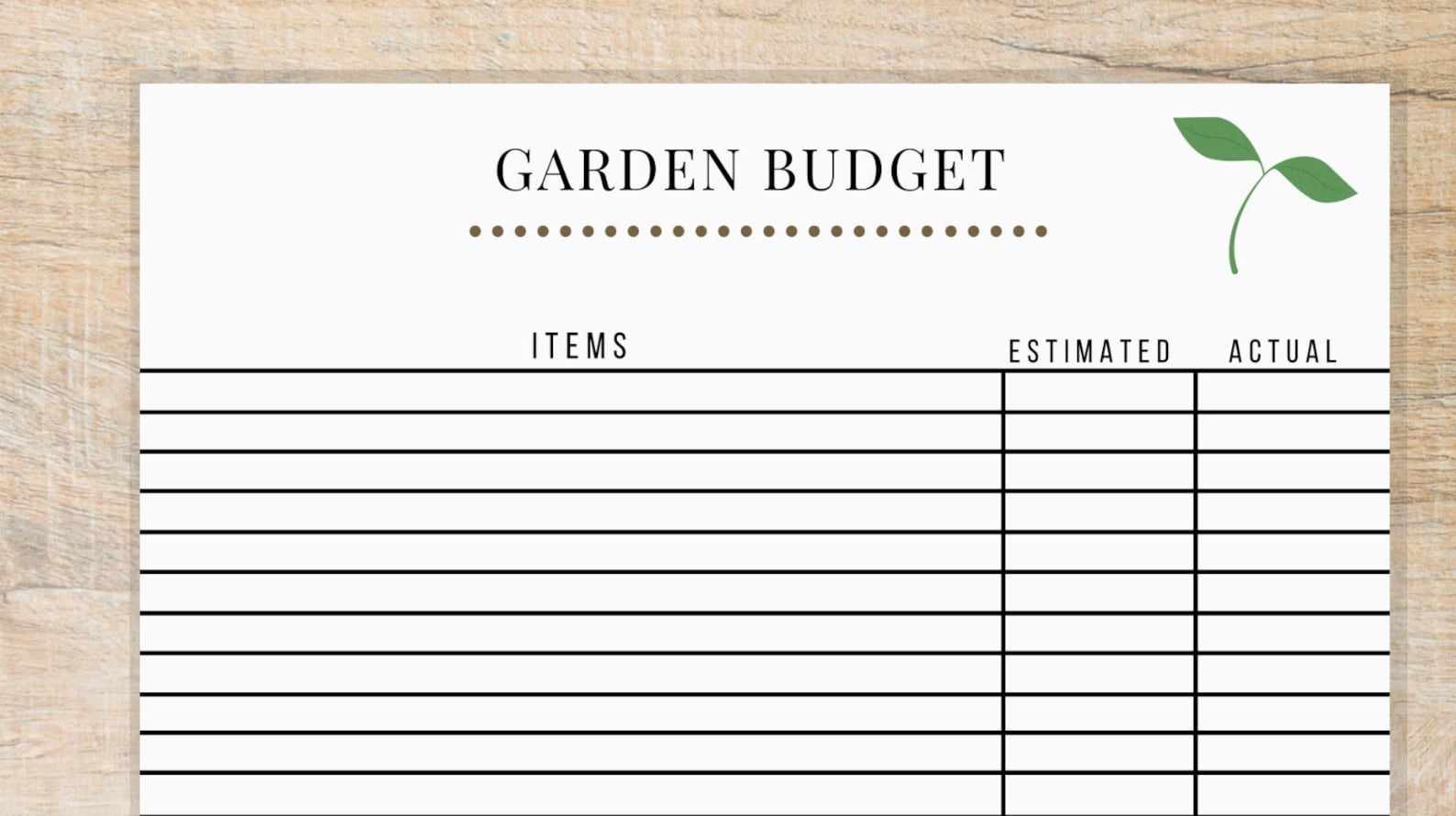 Garden Planner Budget Worksheet Printable is a Garden Etsy