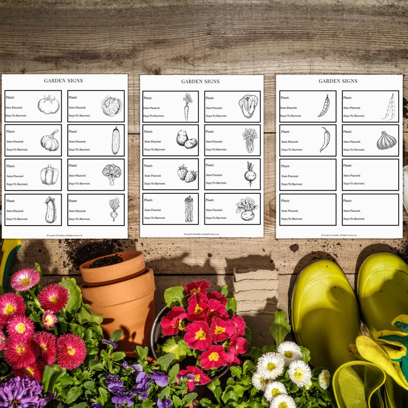 Editable Garden Stakes Plant Label Markers for Vegetables Etsy